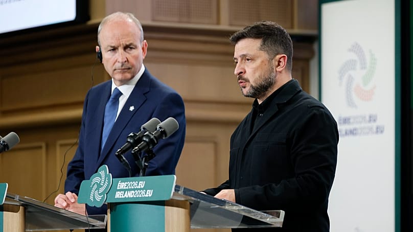 Micheál Martin and Volodymyr Zelenskyy in Dublin.