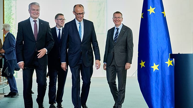 Merz welcomes the heads of state and government of the Baltic states in Berlin.