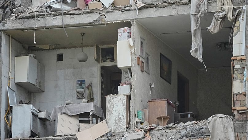 A ruined apartment building following Russia's missile attack in Kyiv, 6 July, 2026 