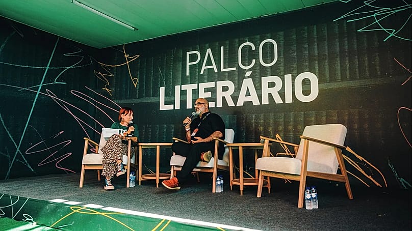 Writer Valter Hugo Mãe and Ana Markl on the Literary Stage for the talk 