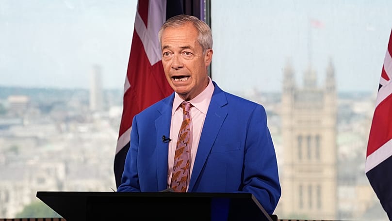 Nigel Farage announcing his resignation - 7 July 2026