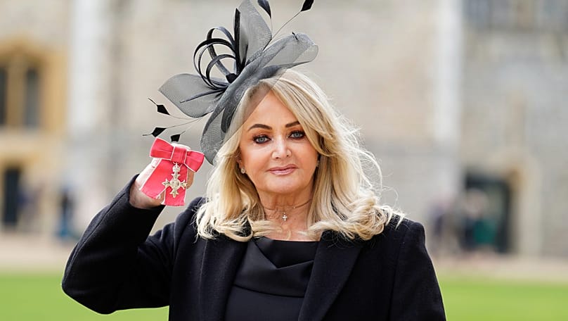 Bonnie Tyler with her MBE after being made a Member of the Order of the British Empire
