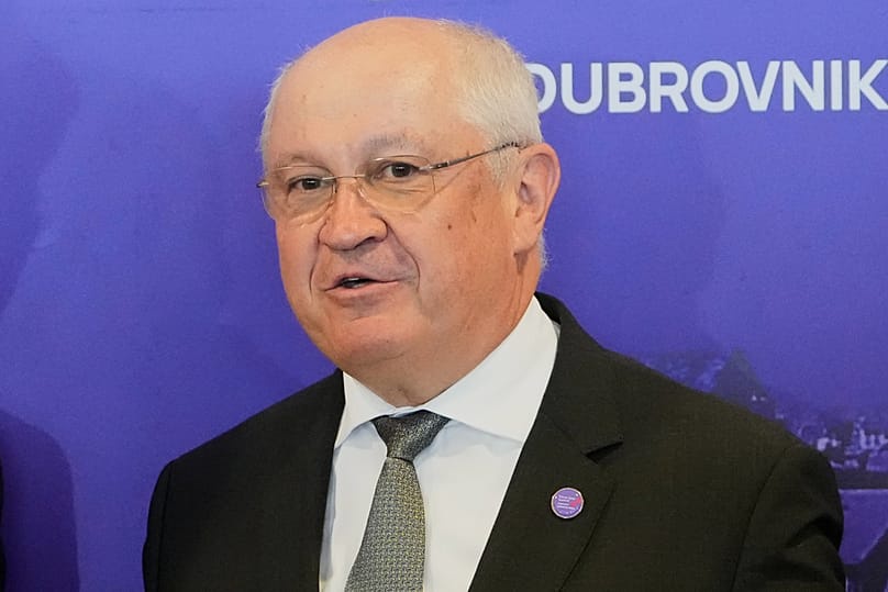 FILE - Prime Minister of Moldova Alexandru Munteanu attends the Three Seas Summit in Dubrovnik, Croatia, April 28, 2026