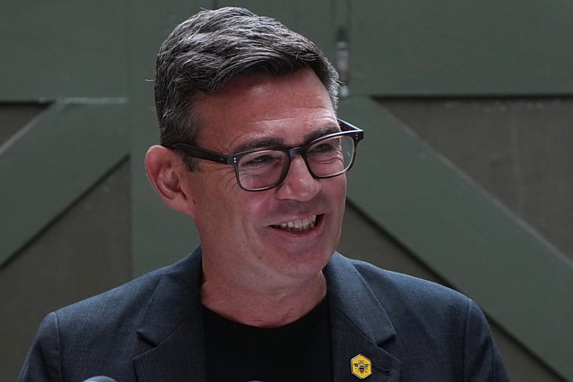 Labour Party's Andy Burnham delivers a speech at the People's History Museum in Manchester, England, Monday, June 29, 2026.(AP Photo/Alastair Grant)