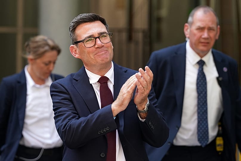 Andy Burnham, the newly declared leader of Britain’s governing Labour Party, leaves after a Labour Party leadership special conference in London, Friday, July 17, 2026.