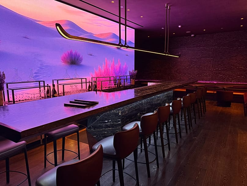 There are plenty of rooms to choose from within the Hafawa Lounge in Riyadh, like the beverage corner, pictured