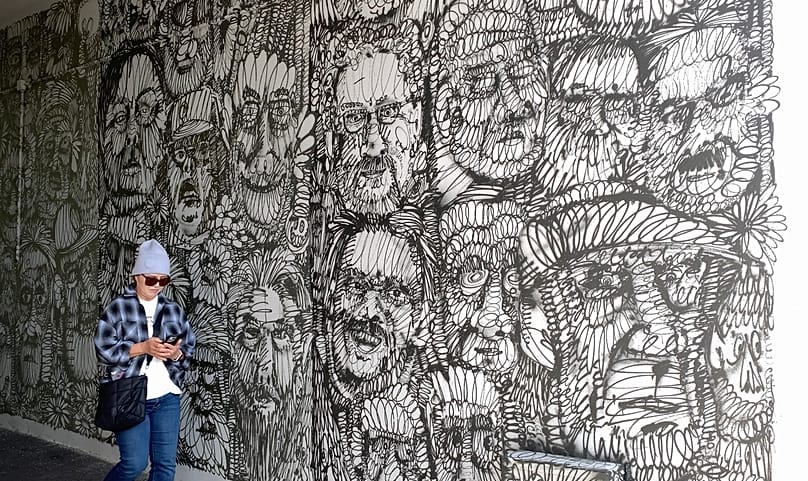 Painting on a Reykjavik wall. Iceland has some 400,000 inhabitants