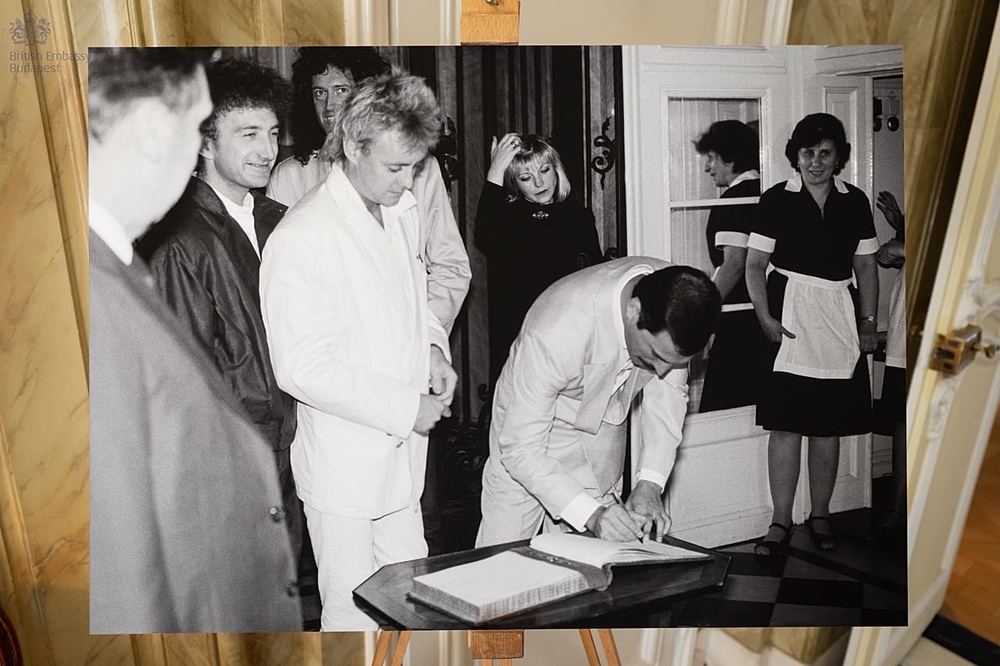 Freddie signing the Embassy's guestbook