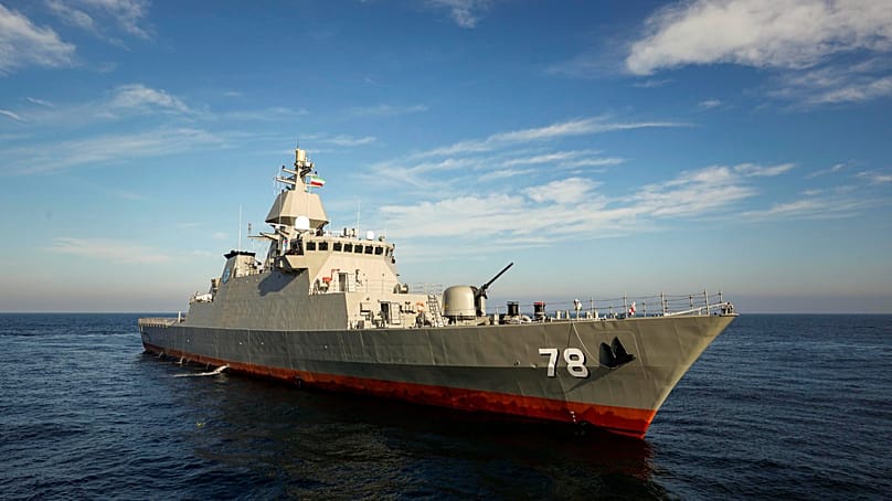 In this photo, published on the official website of Iran's army on Monday 27 November 2023, the destroyer 