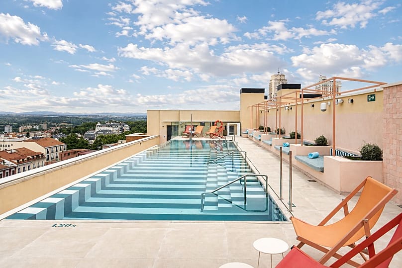 Urban Hive Madrid's rooftop pool is on the seventh floor and overlooks the Royal Palace