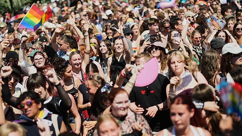 Hundreds of thousands of people celebrate at Berlin's CSD on 25 July 2026 (AP Photo/Markus Schreiber)