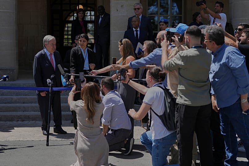 Guterres' spoke to the media after his meeting with Nikos Christodoulides