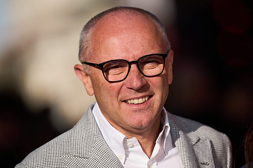 Stefano Domenicali poses for photographers at film premiere on Wednesday, April 22, 2026, in London.