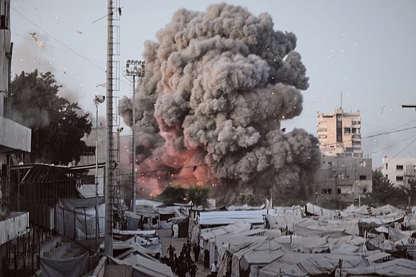 Smoke rises following an Israeli military strike in Gaza City, Tuesday, July 28, 2026