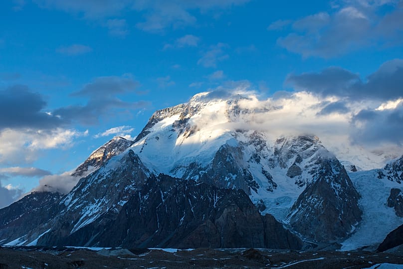 Broad Peak Illuminated at Daybreak, from Concordia Camp, Pakistan.