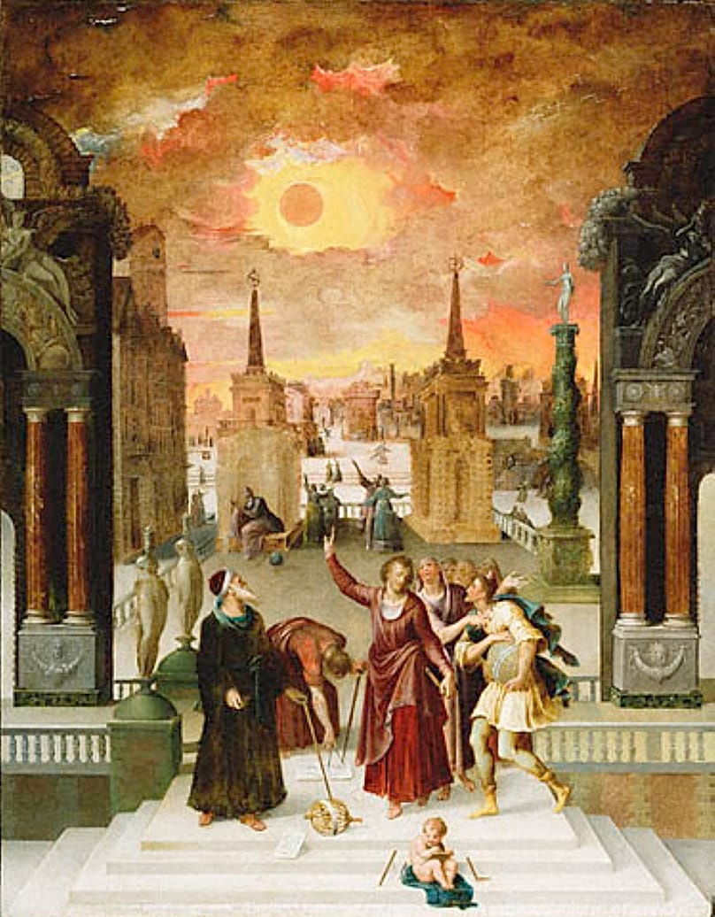 'Dionysius the Areopagite converts the pagan philosophers' - Antoine Caron