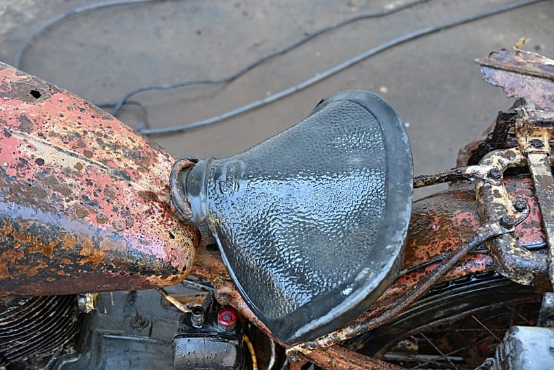 The saddle, once made of leather, is astonishingly well preserved.
