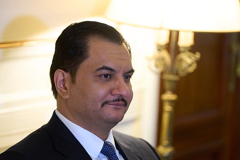 FILE: Deputy Commander of the LNA, Lt Gen Saddam Haftar looks on during his meeting with the Greek foreign minister in Athens, on Monday, 15 June 2026 