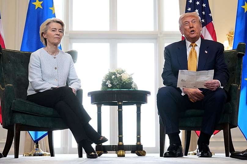 US President Donald Trump and European Commission President Ursula von der Leyen at the Trump Turnberry golf course in Scotland, 27 July, 2025
