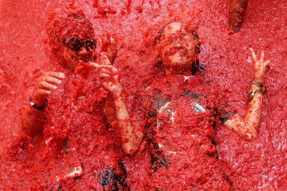 Revelers take part in the annual 