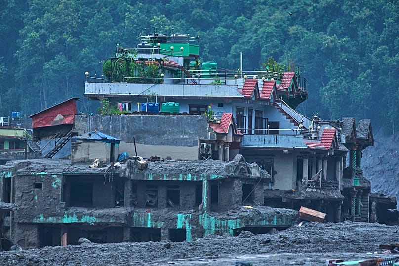 Damage is seen in the aftermath of flash floods in Devighat in the Nuwakot district in Nepal, 27 August, 2026