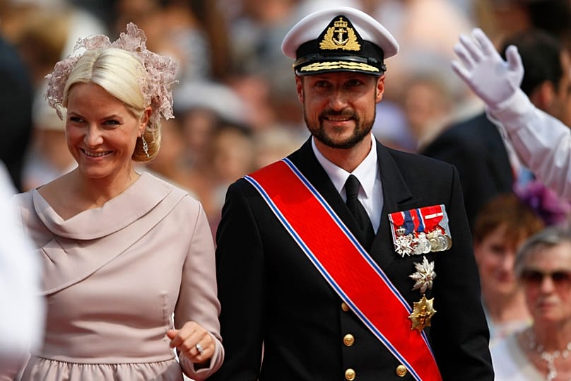 Norway's Crown Prince Haakon and Crown Princess Mette-Marit arrive at Monaco Palace for Prince Albert II and Princess Charlene's wedding on 2 July 2011.