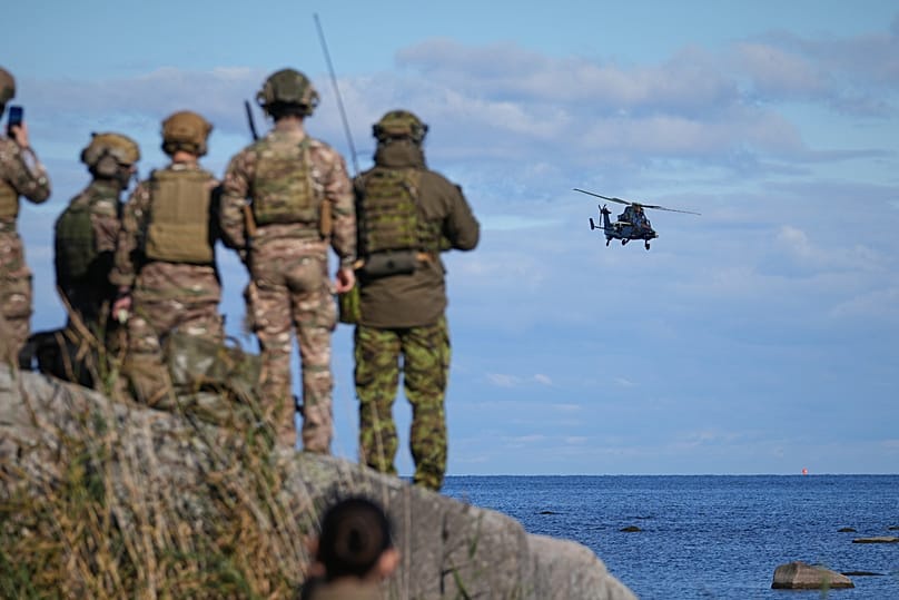 FILE:An Airbus Tiger multi-role attack helicopter flies during a multinational military Exercise Pikne (