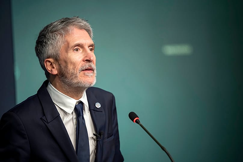Spain's Interior Minister Fernando Grande-Marlaska talks to reporters during a press conference in Valletta, 4 March, 2023