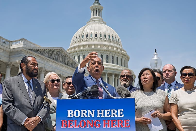 Congressional Hispanic Caucus Chairman Adriano Espaillat and other Democratic House members react to Supreme Court's decision to uphold birthright citizenship, June 30, 2026