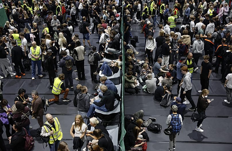 People attend the civil defence exercise Shelter 2026 in Kuopio, 2 September, 2026