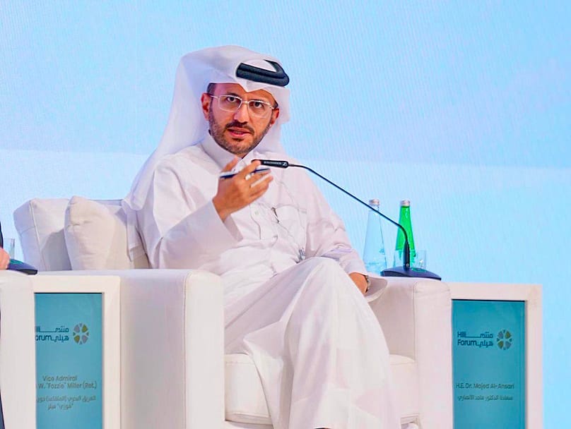 Qatar's foreign ministry spokesperson Majed Al Ansari speaks at the Hili Forum in Abu Dhabi, 7 September 2026