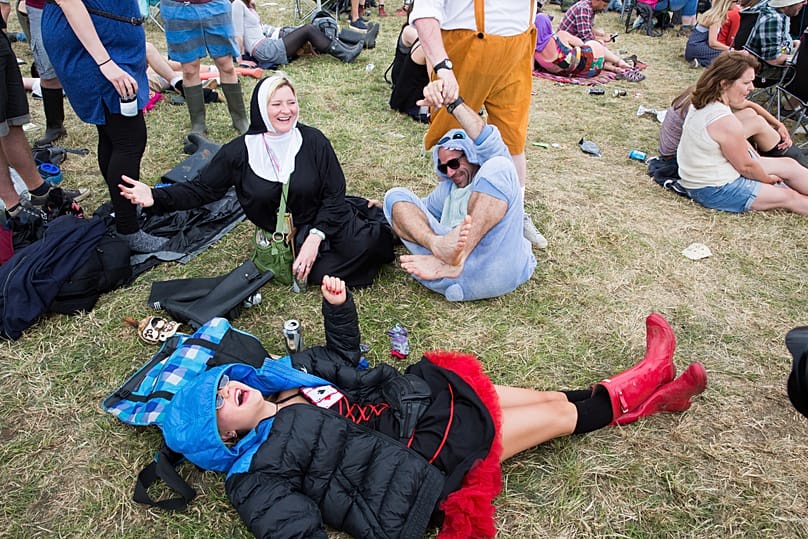 Richer festival goers at Glastonbury Music Festival 2015 