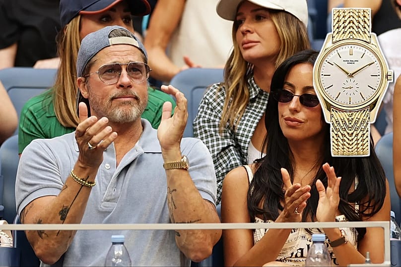 Put your hands together: Actor Brad Pitt and jewellery designer Ines de Ramon at the US Open women's singles final in New York, 12 September 2026