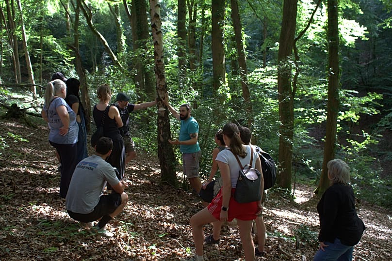 Bushcraft Bus teaches woodland skills like tree identification.