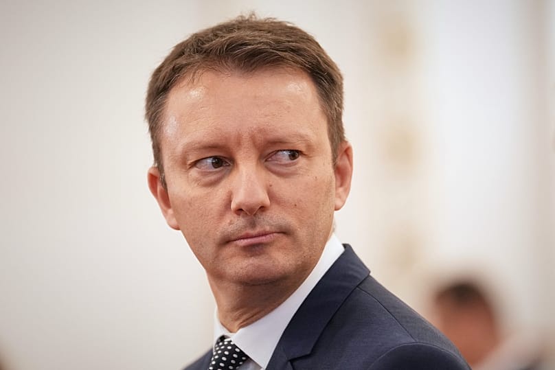 Romanian Prime Minister designate and European Parliament member Siegfried Muresan looks on during a press conference in Bucharest. 18 September 2026. 