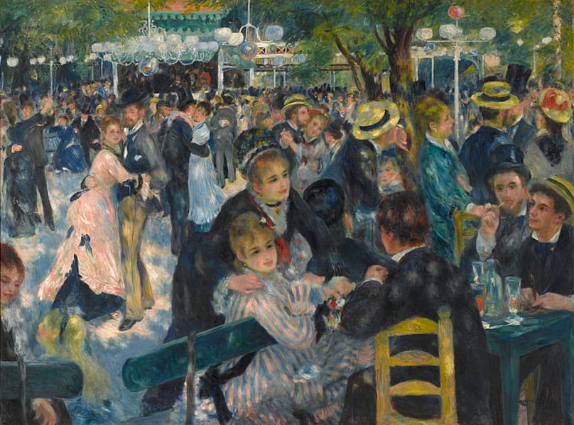Dance at the Moulin de la Galette Pierre-Auguste Renoir 1876. 