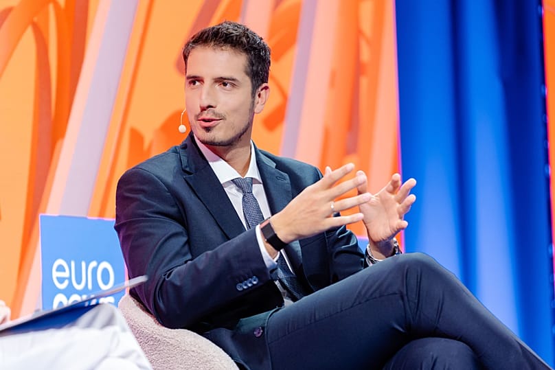 Dušan Borovčanin spoke to moderator Jane Witherspoon at the summit 
