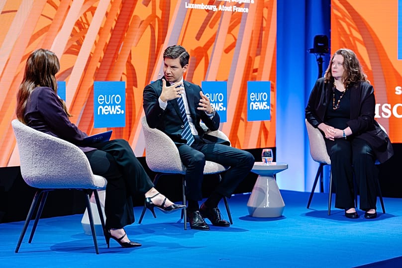 Olivér Csendes, President, Hungarian Tourism Agency and Sandrine Buffenoir, Director, Netherlands, Belgium & Luxembourg, Atout France spoke to Mared Gwyn-Jones at the summit