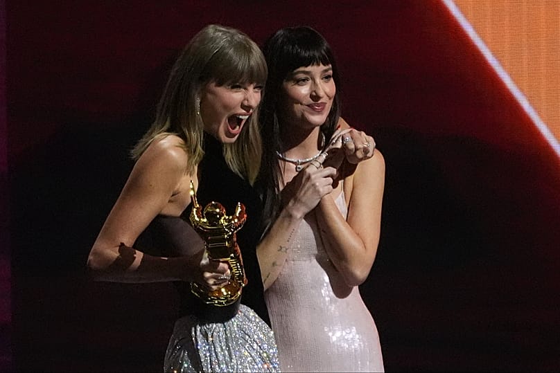 Taylor Swift and actor Dakota Johnson pick up the MTV VMA Artist Director Honor at the MTV Video Music Awards, 27 Sep, 2026
