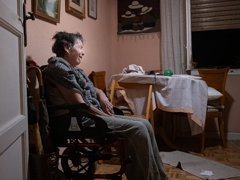 Maricarmen waits at home for the police to arrive before being evicted from her home in Madrid, Spain, on 23 September 2026.