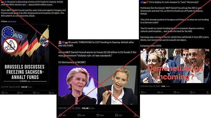 A selection of the posts making the claim