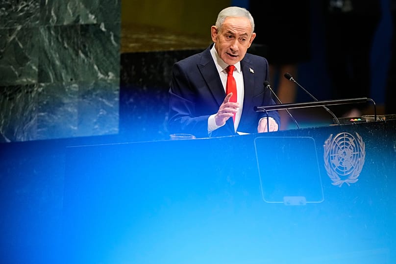 Israeli Prime Minister Benjamin Netanyahu speaks during the 81st session of the United Nations General Assembly, 24 September, 2026