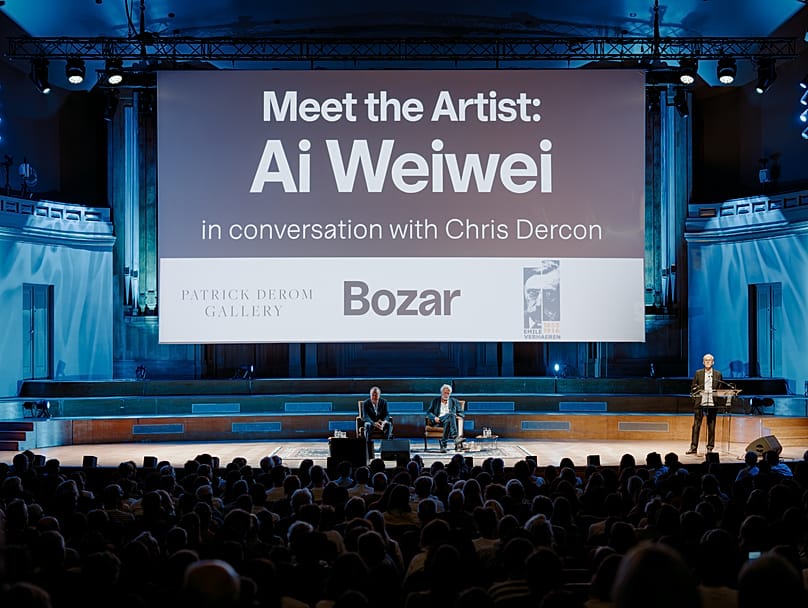 Artist Ai Weiwei and art historian and curator Chris Dercon meet the public at Bozar.