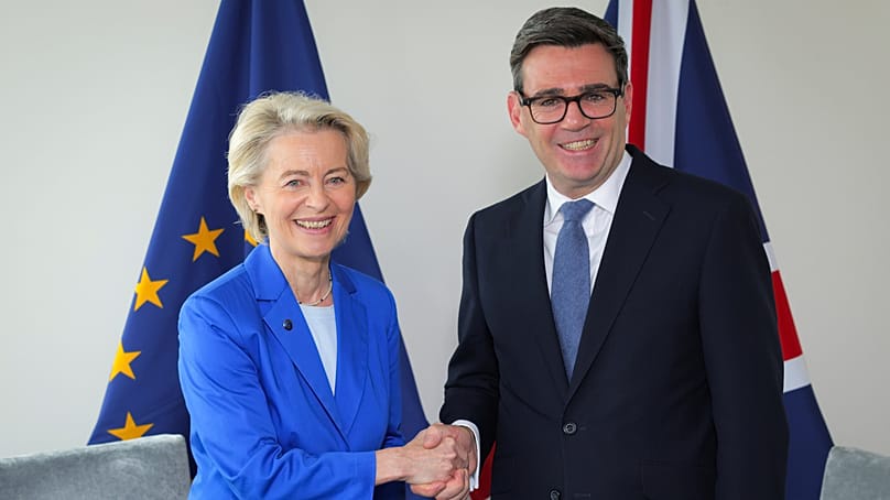 European Commission President Ursula von der Leyen and UK Prime Minister Andy Burnham meet on the sideslines of the UN General Assembly in New York, 22 September 2026