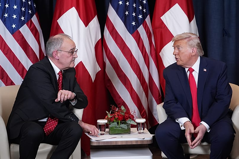 US President Donald Trump meets Swiss President Guy Parmelin during the Annual Meeting of the World Economic Forum in Davos, 21 January, 2026