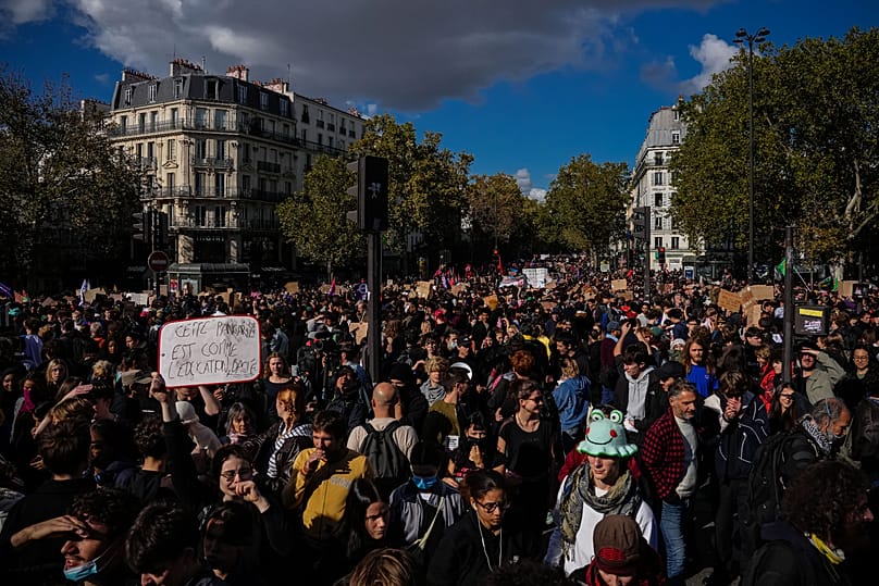 Students protest against under-resourced schools in Paris, Thursday, 8 Oct., 2026.