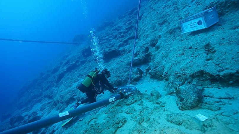 Divers conduct research in the wreck area off Kekova.