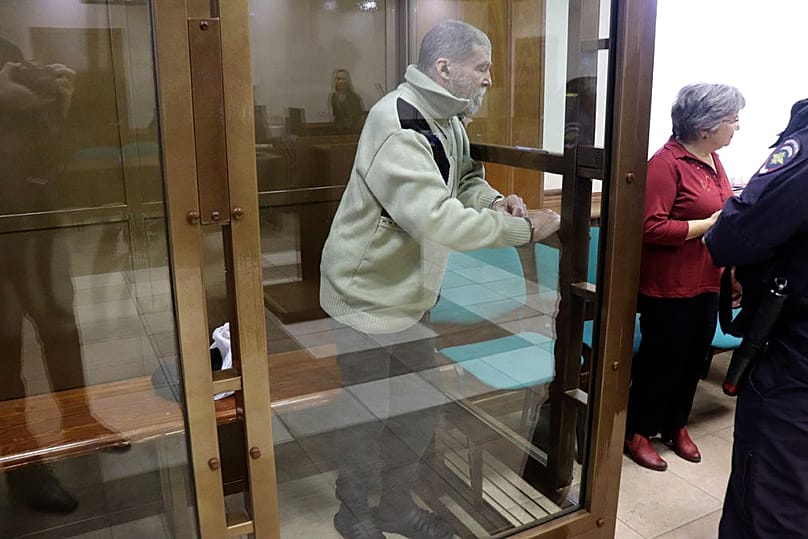 American Stephen Hubbard, accused of fighting as a mercenary in Ukraine, appears in a Moscow courtroom on 7 October 2024.