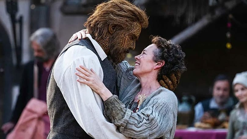 Alexander Skarsgård and Olivia Colman in 'Wicker'. 