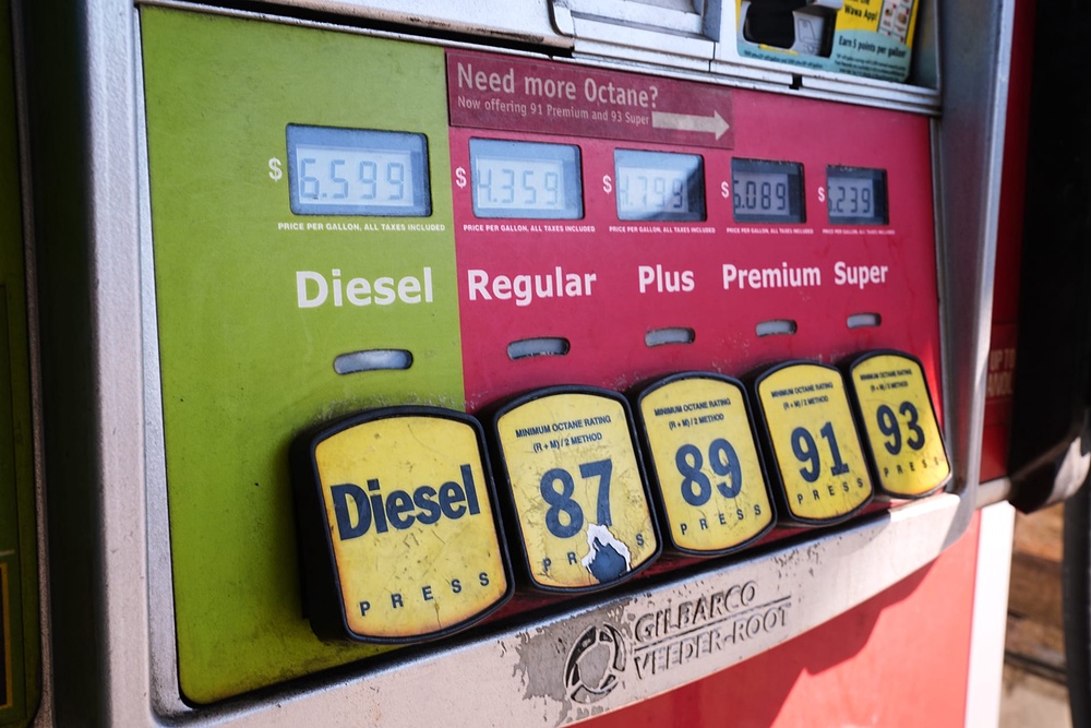 FILE. Diesel and gas prices are displayed at a filling station in Philadelphia, 23 Oct. 2026